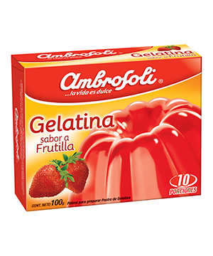 Gelatina Frutilla Ambrosoli 100g